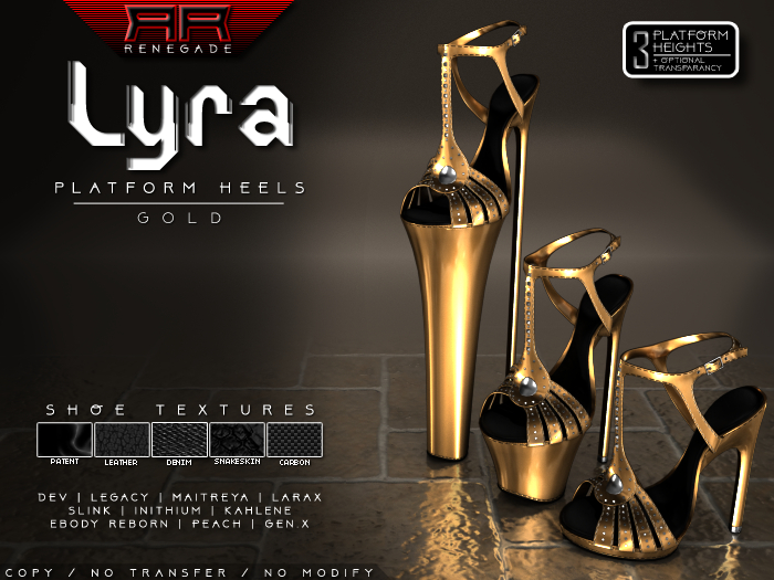 [Renegade] Lyra Platform Heels - Gold