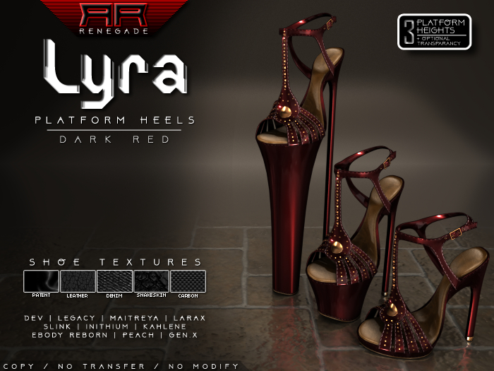 [Renegade] Lyra Platform Heels - Dark Red