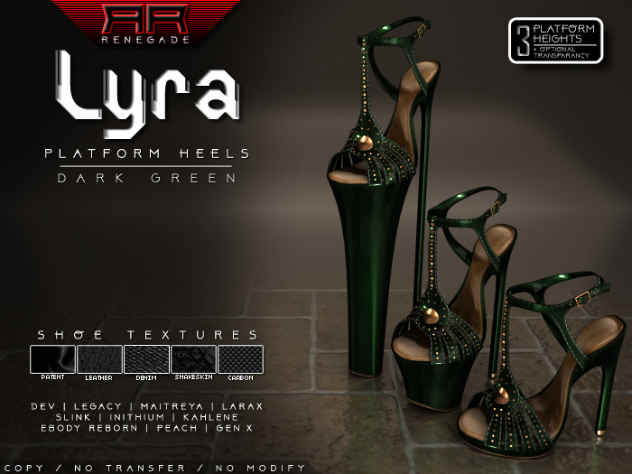 [Renegade] Lyra Platform Heels - Dark Green