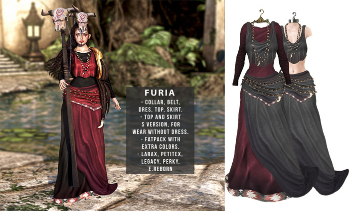 UNA. Furia Dress RedGray