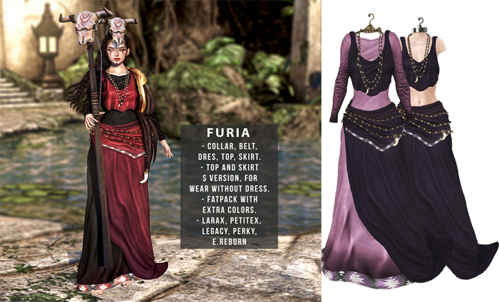 UNA. Furia Dress PinkPurple