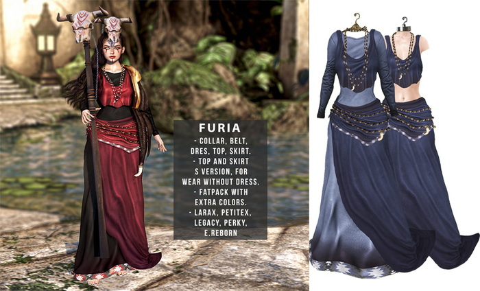 UNA. Furia Dress Blue