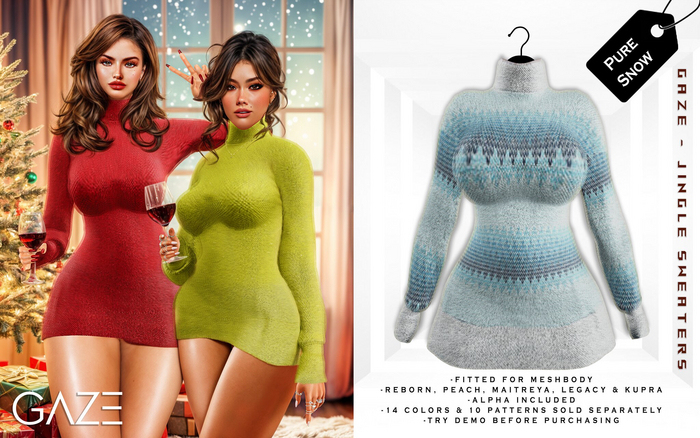 GAZE - Jingle Sweaters Pure Snow