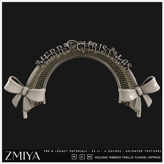 ZMIYA Holiday Ribbon Trellis Tunnel Fatpack