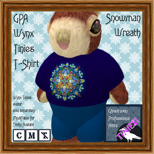 GPA Wynx Tinies T-Shirt - Snowman Wreath Print
