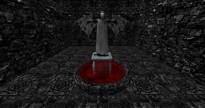 Blood Fountain Statue - Goth - Grey Brick Base