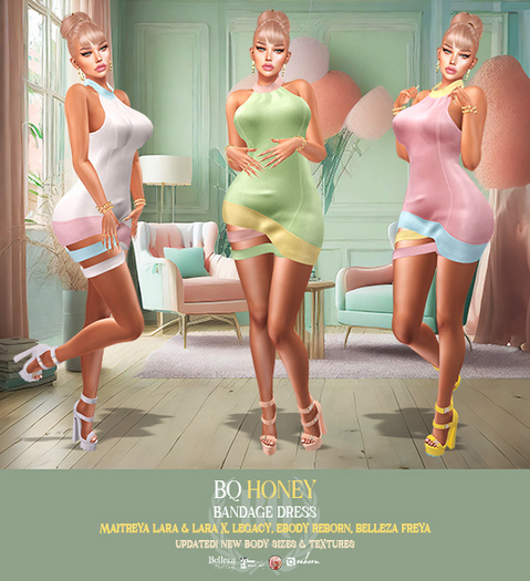 BQ::Honey Bandage Dress:: White 3 