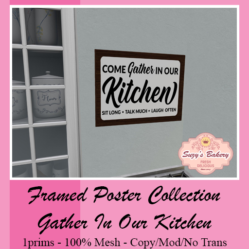 ~SB's*~ Framed Poster - Gather In Our Kitchen