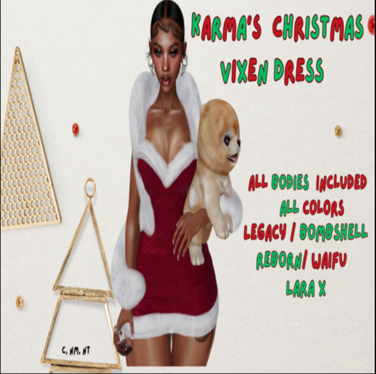 Karma's  Christmas Vixen Dress -  All Bodies - Red Glitter