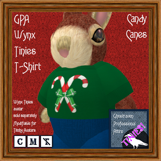 GPA Wynx Tinies T-Shirt - Candy Canes Print