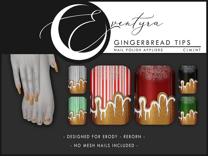 Eventyra - Reborn Nail HUD - Gingerbread Tips