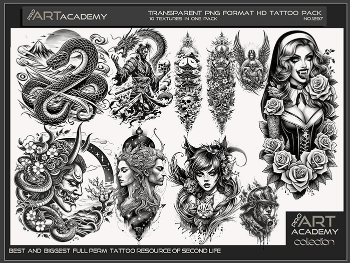 Second Life Marketplace - @PAA - Tattoo Texture Pack 1297