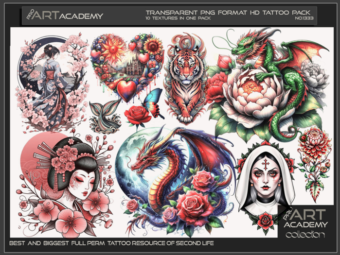 Second Life Marketplace - @PAA - Tattoo Texture Pack 1333