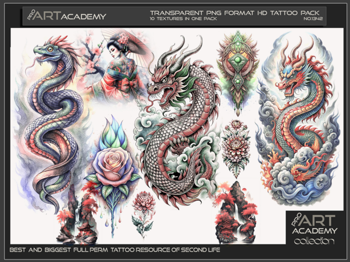 Tattoo Texture Map Second Life Marketplace - @PAA - Tattoo Texture Pack 1342