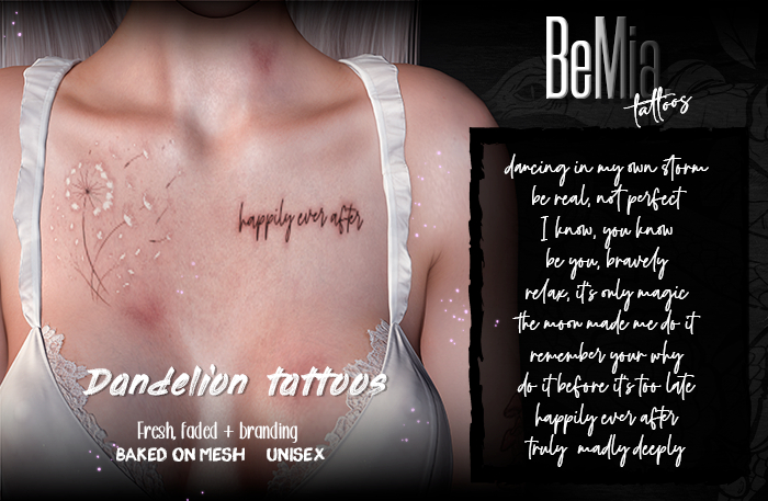 BeMia. Dandelion tattoo