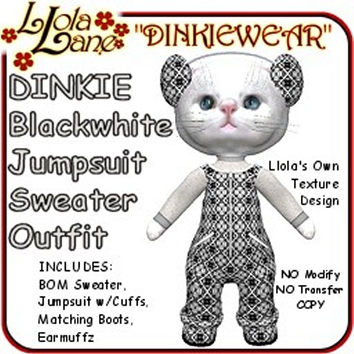 dinkie tiny DINKIEWEAR blackwhite Jumpsuit Sweater Outfit