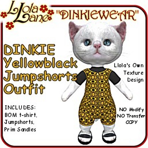 dinkie tiny DINKIEWEAR yellowblack JUMPSHORTS