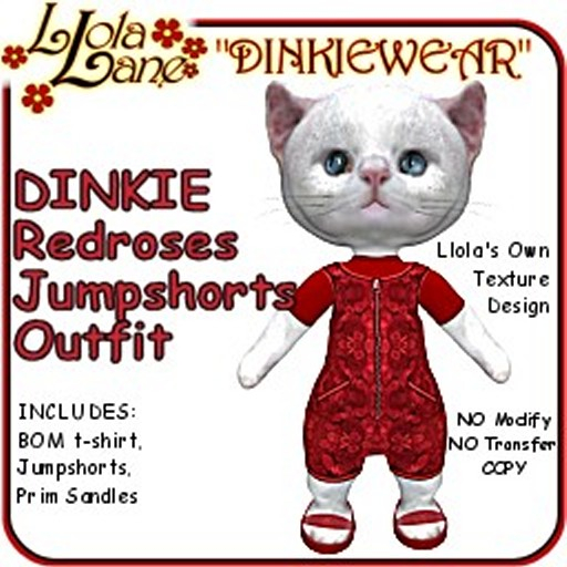 dinkie tiny DINKIEWEAR redroses JUMPSHORTS