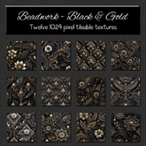 *Wallflowers* Beadwork - Black & Gold