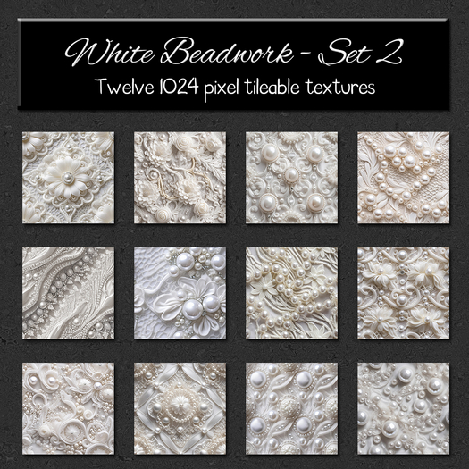 *Wallflowers* White Beadwork - Set 2