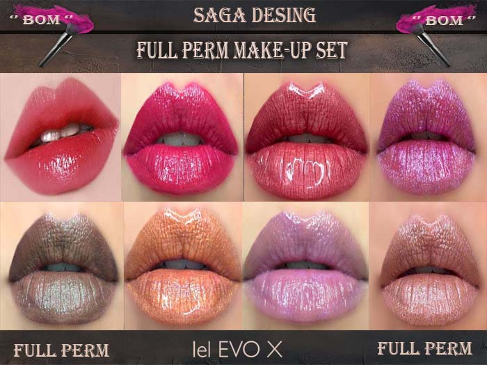 SaGa Design Full Perm GLAM LIPSTICK SET ''BOM'' EvoX 097