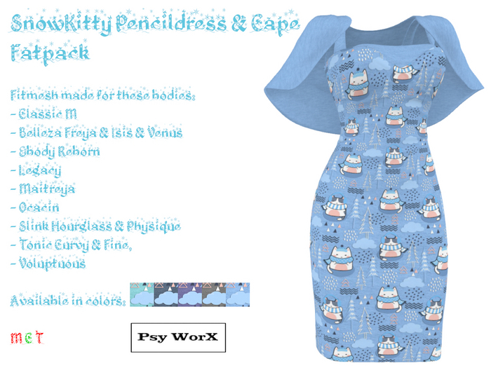>Psy WorX< Snowkitty PencilDress & Cape Fatpack