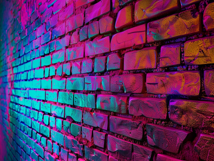 Neon Angled Bricks Texture