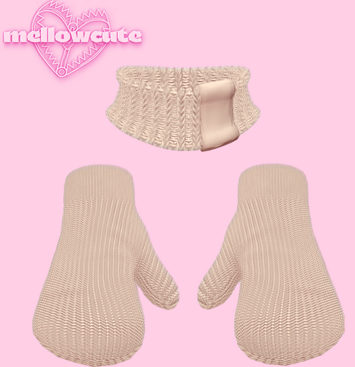 mellowcute-siberia neck sleeve&mittens-nude