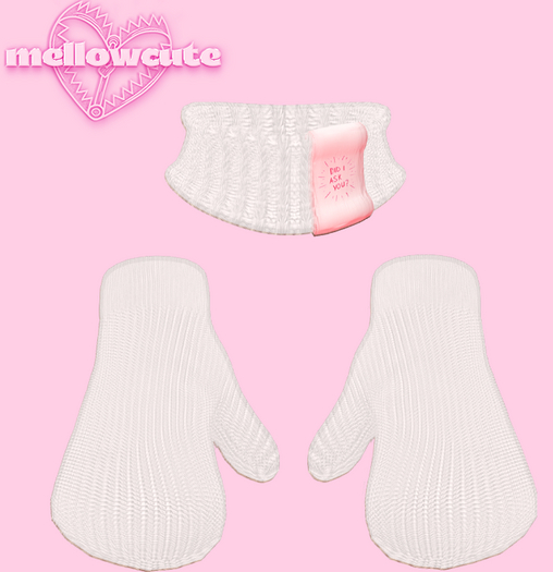 mellowcute-siberia neck sleeve&mittens-white