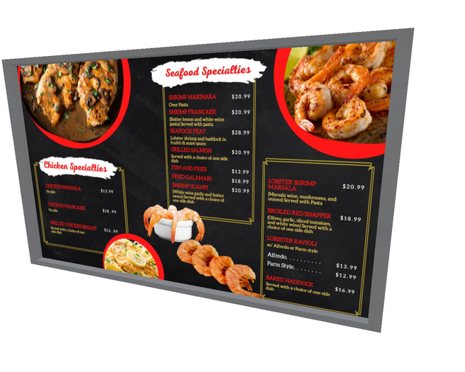 Seafood Specialty Menu Board