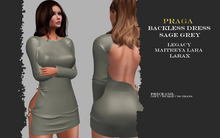 Praga Backless Dress - Sage Grey