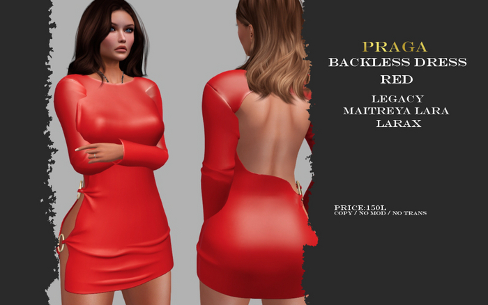 Praga Backless Dress - Red