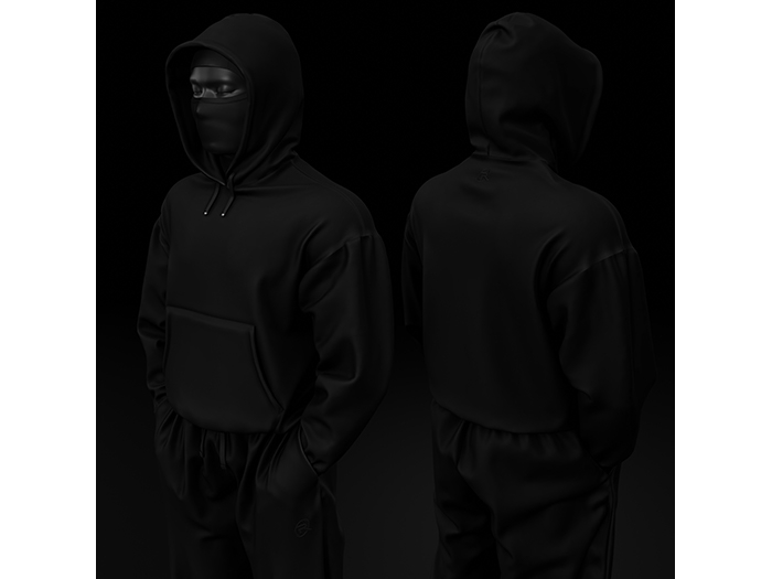 [R8TERZ] Nino Set Hoodie (Up) Black