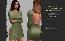Praga Backless Dress - Olive Green