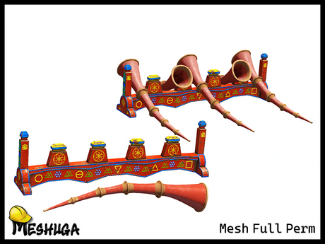 Meshuga E Rondo Second Life Marketplace - Meshuga Tibetan Trumpet FULL PERM MESH