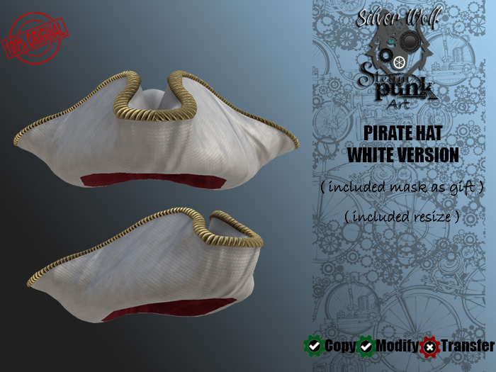 SW - Steampunk Pirate Hat White Version (Box)