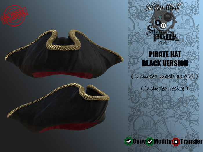 SW - Steampunk Pirate Hat Black Version (Box)