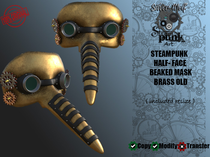 SW - Steampunk Beaked Mask Brass Old Version (Box)