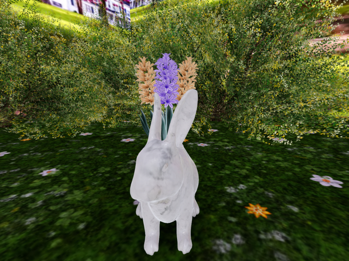 White Marble Bunny with Hyacinths - NEW 2025