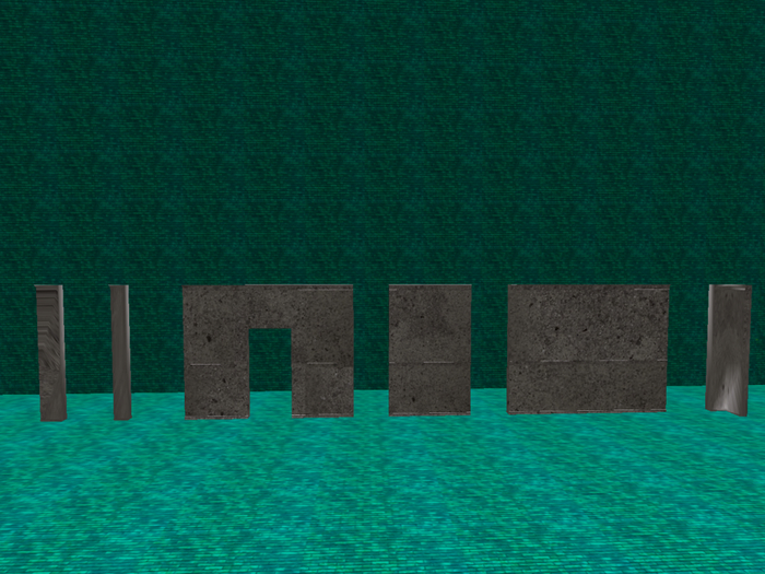 set of walls with upside down carving