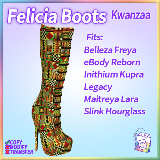~TL~ Felicia Boots Kwanzaa