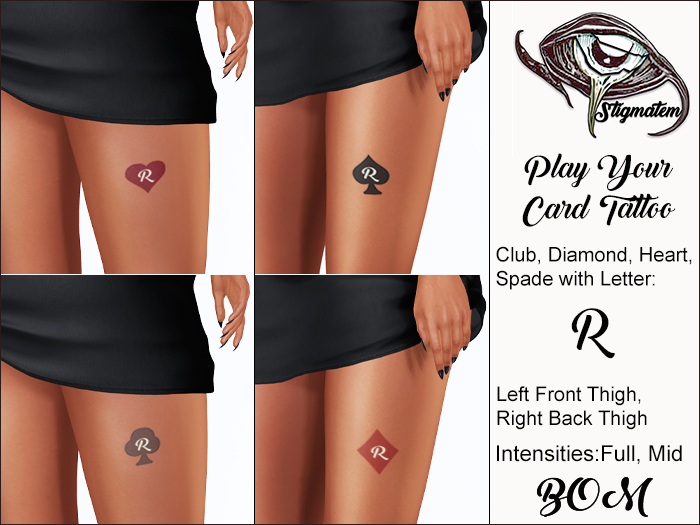 Stigmatem Play Your Card Back/Front Thigh - R - BOM Tattoo