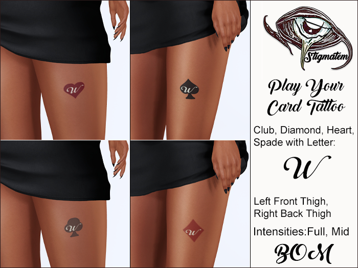 Stigmatem Play Your Card Back/Front Thigh - W - BOM Tattoo