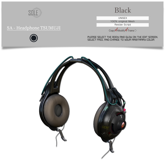 :::SOLE::: SA - Headphone TSUMUJI (Black)