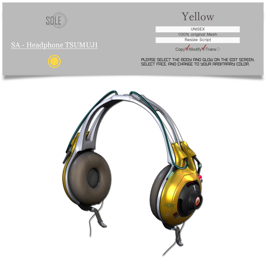 :::SOLE::: SA - Headphone TSUMUJI (Yellow)