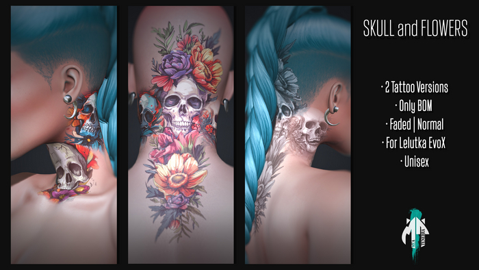 . :  Mea Tenebra  : .  Skull and Flowers