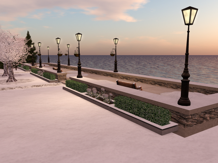 Winter Seaside Walkway