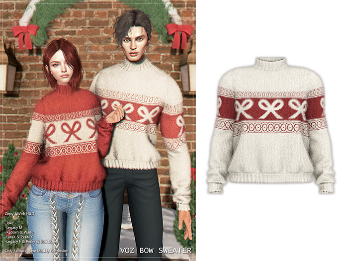 [VOZ] Bow Sweater (White)
