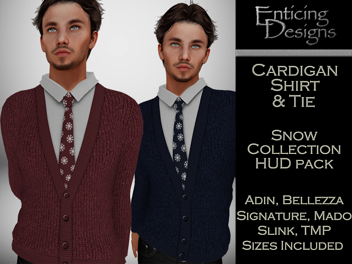 *ED HUD Pack Cardigan Shirt & Tie - Snow