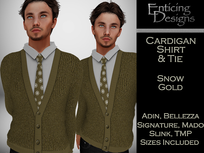 *ED Cardigan Shirt & Tie - Snow Gold